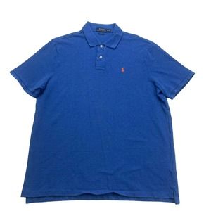 Polo Ralph Lauren Shirt Mens XL Blue Orange Logo Short Sleeve Classic Fit